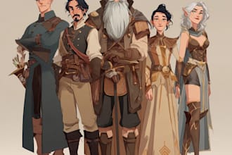 draw fantasy or dnd party illustration