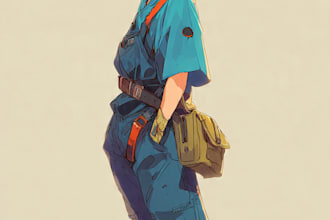 sketch characters into anime style