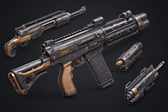 create weapon design and illustration