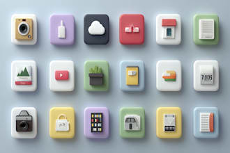 design unique custom icon set for web and app