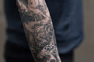 do a tattoo design of tattoo sleeve