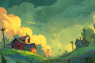 do stylized environment illustration background art
