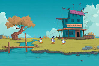 create custom vector 2d cartoon or background illustrations