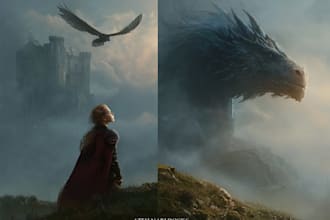 design epic fantasy book cover illustrations