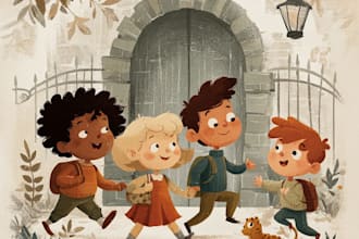 design children story book illustration and story book
