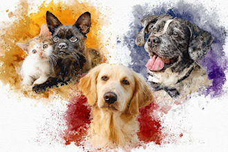 draw watercolor pet portrait