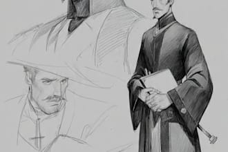 sketch characters into anime style