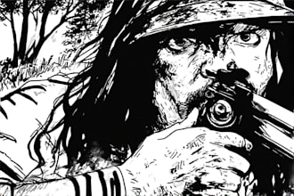 draw black and white illustrations