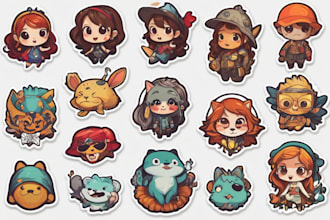 design custom cartoon stickers and sticker sheets