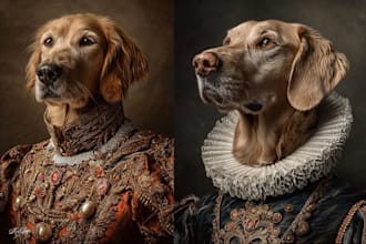 paint a renaissance pet portrait of your dog or cat