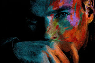 paint expressive colorful abstract portrait