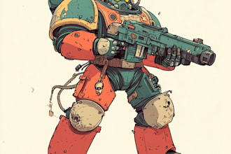 desing a warhammer 40k character illustration