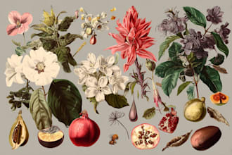 paint excellent fantastic botanical fruit art