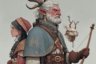 illustrate fantasy characters for dnd campaigns