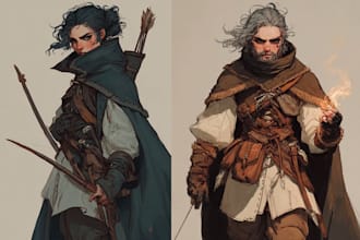 design dnd, pathfinder, and rpg character art