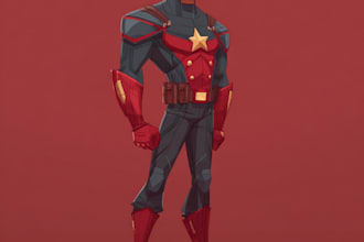 illustrate wonderful superhero comic cartoon character yourself