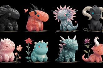concept art for dragons and monsters, creatures