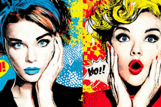 do a professional pop art portrait