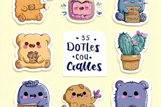 draw doodle illustrations for website, ui, and icons