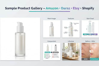 design amazon daraz etsy and shopify product images and infographics