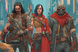 draw cyberpunk and fantasy character splash art