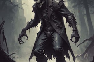 create a dark, horror, underground art illustration