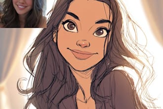 draw cartoon avatar portrait, business logo