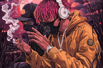 design custom cartoon cover art for albums, mixtapes, and singles