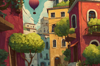 do stylized environment illustration background art