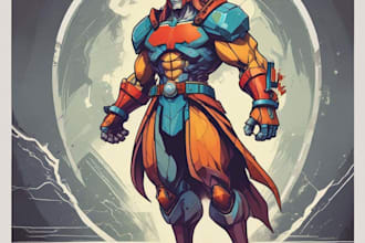 draw comic book illustration cartoon character or anime t shirt design pixel art