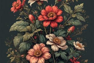 draw botanical illustration of flower illustration