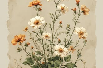 draw illustrations flower botanical for your tattoo