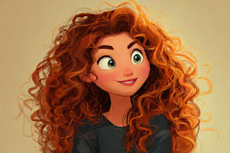 do cute disney cartoon portrait