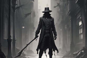draw a horror and fantasy horror character art