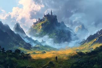 illustrate enchanted fantasy landscapes