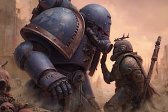 design a warhammer 40k figures with old school