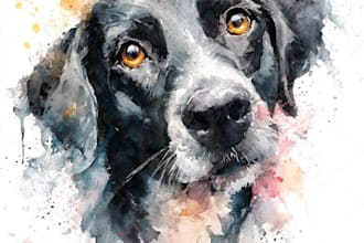 watercolor draw watercolor pet portrait