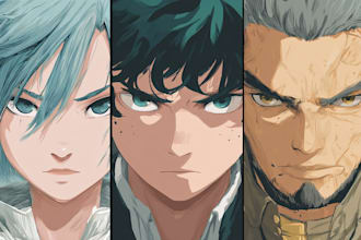 do a fancy anime roleplaying character illustration