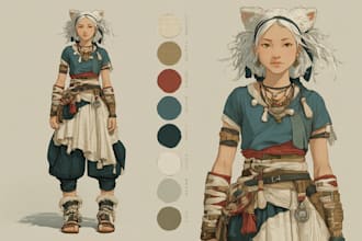 design a professional 2d digital character design