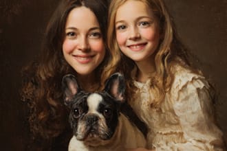 create pet portrait illustration