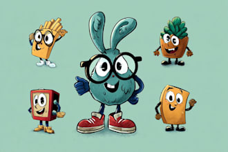 draw cartoon mascot and logo