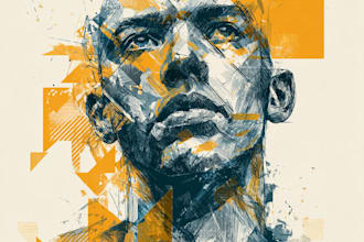 paint expressive colorful abstract portrait