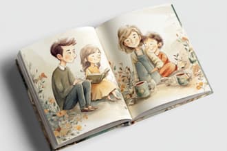 chrismas children book illustration holiday kids