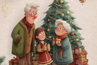 chrismas children book illustration holiday kids story