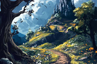 create breathtaking fantasy landscape illustrations