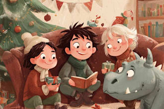 draw amazing christmas children book and cover illustrations