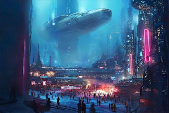 design futuristic scifi illustrations for books