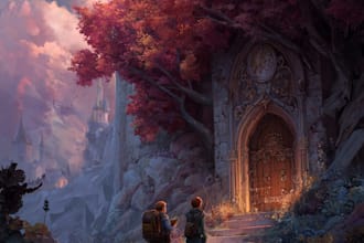 make fantasy or dnd party illustration