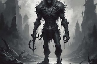 do spooky, horror, halloween illustrations, poster design