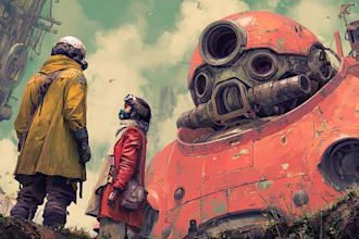 design futuristic scifi illustrations and concept art